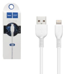 Usb Кабель-зарядка Lightning Hoco Flash 1м-2.0A  силиконовый белый