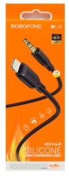 Кабель-переходник Borofone BL18 Lighting (папа) на AUX 3.5мм (папа) 1м черный