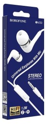 Наушники с микрофоном Borofone BM39 Refined chant 1.2м белые