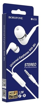 Наушники с микрофоном Borofone BM39 Refined chant 1.2м белые