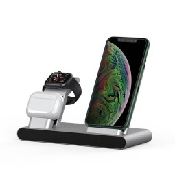 Беспроводное зарядное устройство WIWU 3in1 для Phone+Watch+Pods Dust серое
