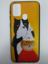 Накладка для Samsung Galaxy M31 пластик разные рисунки