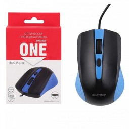 Мышь проводная Smartbuy ONE 352 4 кнопки/1.24м сине-черная