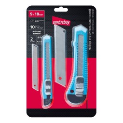 Набор канцелярских ножей (2 ножа/10 лезвий) Smartbuy Tools