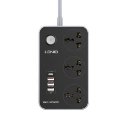 Сетевой фильтр LDNIO SC3412 2м/3 розетки/3 USB/1 USB-C серый