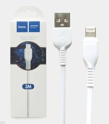 Usb Кабель-зарядка Lightning Hoco Flash 3м силиконовый белый