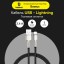 Usb Кабель для зарядки Apple Lightning Baseus Cafule Metal 2.4A 1м черный