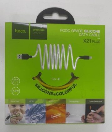 Usb Кабель-зарядка Lightning Hoco X21 Plus Silicone 2.4A 1м мягкий силиконовый красный