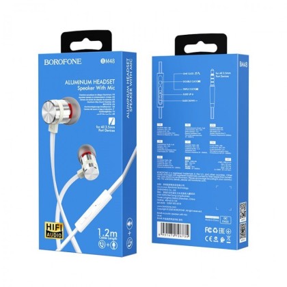Наушники с микрофоном Borofone BM48 серебряный