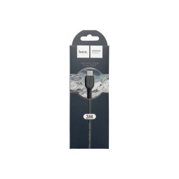 Usb Кабель-зарядка Type-C Hoco X20 Flash 2.4A 3м силиконовый черный