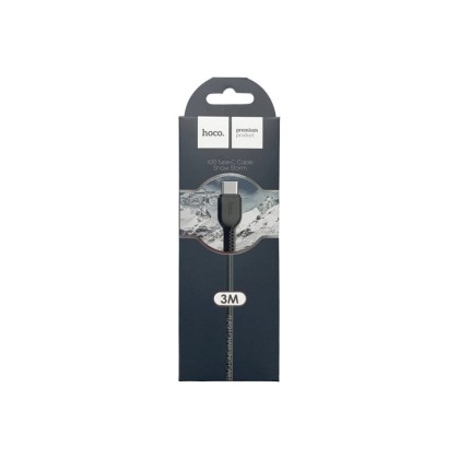 Usb Кабель-зарядка Type-C Hoco X20 Flash 2.4A 3м силиконовый черный