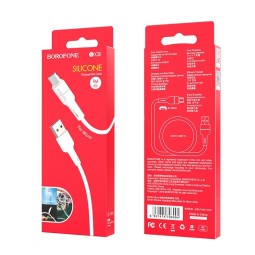 Usb Кабель-зарядка Micro Borofone BX30 Silicone 2.4A 1м силиконовый белый