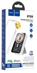 Беспроводное заряд. устр. + Powerbank Hoco Q10A 1USB-C 20W/ 10000mAh прозрачное