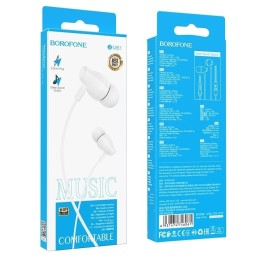 Наушники с микрофоном Borofone BM61 Wanderer 1.2м белые