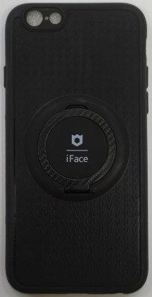 Чехол-накладка для i-Phone 6/6s силикон iface с держателем чёрный