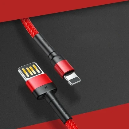 Usb Кабель-зарядка Lightning Baseus Cafule 1м чёрно-красный