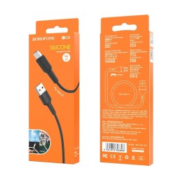 Usb Кабель-зарядка Micro Borofone BX30 Silicone 2.4A 1м силиконовый чёрный