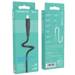 Usb Кабель-зарядка Lightning Borofone BX48 2.4A 1м черный