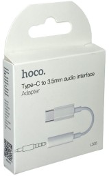 Кабель-переходник Hoco LS35 Type-C (папа) на AUX 3.5мм (мама) белый