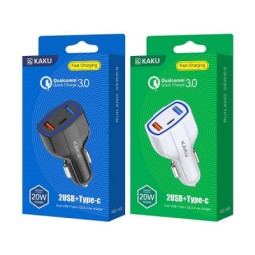 Автомобильное заряд. устр. Kaku KSC-485 2USB 1C QC3.0 20W белое