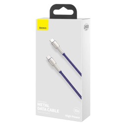 Кабель-зарядка Type-C на Type-C Baseus Cafule Metal 100W 2м (CATJK-D05) фиолетовый