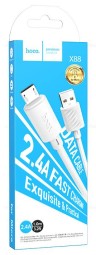 Usb Кабель-зарядка Micro Hoco X88 Cool 2.4A 1м силиконовый белый