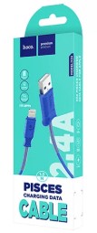 Usb Кабель-зарядка Lightning Hoco X24 Pisces 2.4A 1м силиконовый голубой