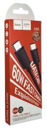 Usb Кабель-зарядка Type-C на Type-C Hoco X88 3.0A  60W 1M черный