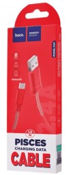Usb Кабель-зарядка Lightning Hoco X24 Pisces 2.4A 1м силиконовый красный