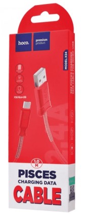 Usb Кабель-зарядка Lightning Hoco X24 Pisces 2.4A 1м силиконовый красный