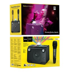 Bluetooth колонка+караоке микрофон Hoco BS41 черная