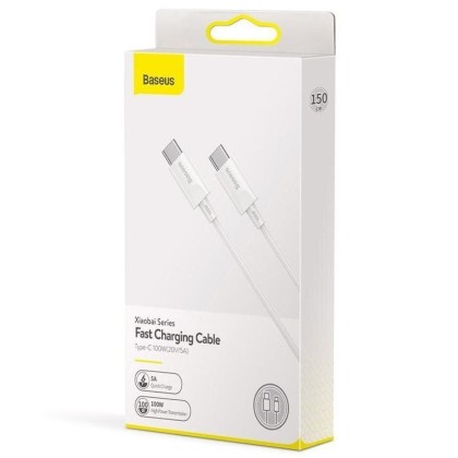 Кабель-зарядка Type-C на Type-C Baseus Xiaobai 100W 1.5м (CATSW-D02) белый