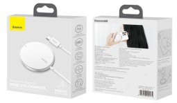Беспроводное зарядное устройство Baseus Simple Mini Magnetic Wireless Charger (WXJK-F02) белое