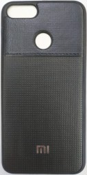 Накладка для Xiaomi Redmi 5X силиконовая кожзам с логотипом чёрный