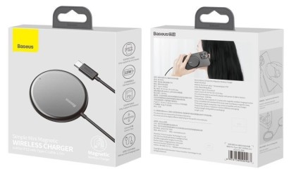 Беспроводное зарядное устройство Baseus Simple Mini Magnetic Wireless Charger (WXJK-F01) черное