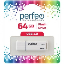 USB флеш накопитель Perfeo 64GB C01G2 White