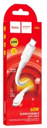 Usb Кабель-зарядка Type-C на Type-C Hoco X84 3A 60W 1м силиконовый белый