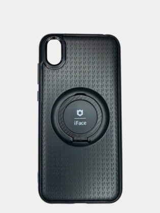 Чехол-накладка для Huawei Y5 (2019)/8S силикон iface с держателем чёрный