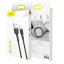 Usb Кабель для зарядки Apple Lightning Baseus Cafule 1м черно-золотистый в тканевой оплетке