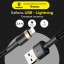 Usb Кабель для зарядки Apple Lightning Baseus Cafule 1м черно-золотистый в тканевой оплетке