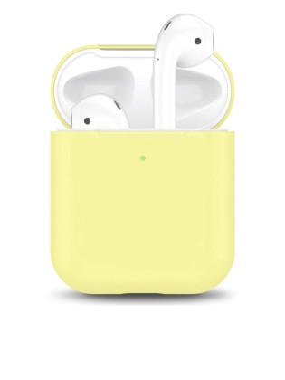 Силиконовый чехол для AirPods бледно-жёлтый