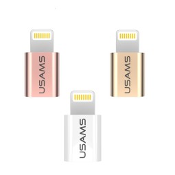 Переходник Usams IPTMIC01 с Lightning (папа) на MicroUSB (мама) золотой