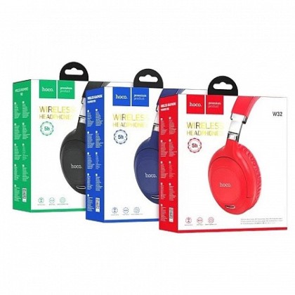 Стереонаушники Bluetooth полноразмерные HOCO W32 Sound Magic BT5.0/200mAh/8ч синие