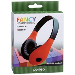 Стереонаушники Полноразмерные Perfeo FANCY чёрно-красные