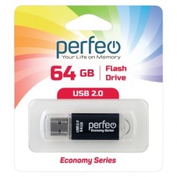 USB флеш накопитель Perfeo 64GB E01 Black Economy series