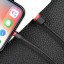 Usb Кабель-зарядка Lightning Baseus Cafule 1м в тканевой оплетке - черный/красный
