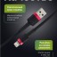 Usb Кабель-зарядка Lightning Baseus Cafule 1м в тканевой оплетке - черный/красный