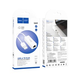 Переходник Hoco UA22 Accquire Type-C на RJ45 1000 Мбит/с, белый