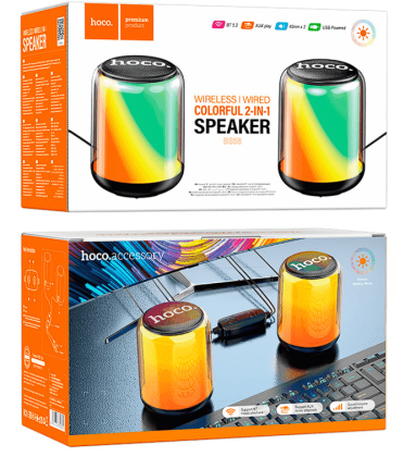 Bluetooth колонка Hoco BS56 Colorful (2 колонки) черная