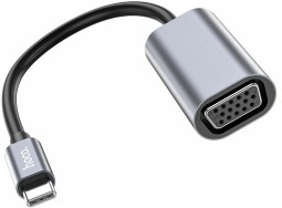 Кабель-переходник Hoco UA21 Type-C (папа) на VGA (мама) серебряный